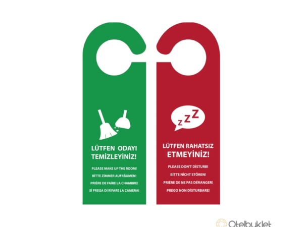 Otel DND Kart Karton Rahatsız Etmeyin ve Temizleyiniz Kapı Kartı