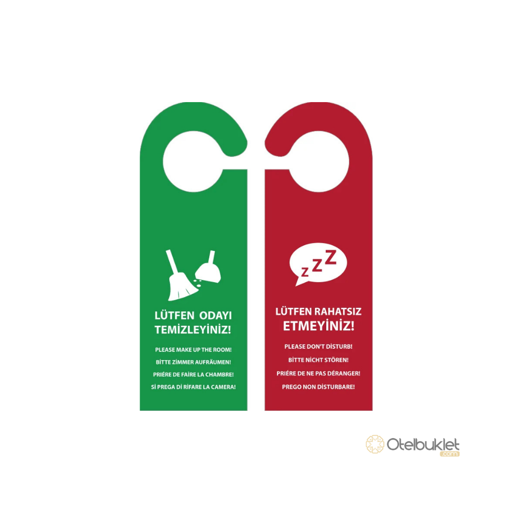 Otel DND Kart Karton Rahatsız Etmeyin ve Temizleyiniz Kapı Kartı