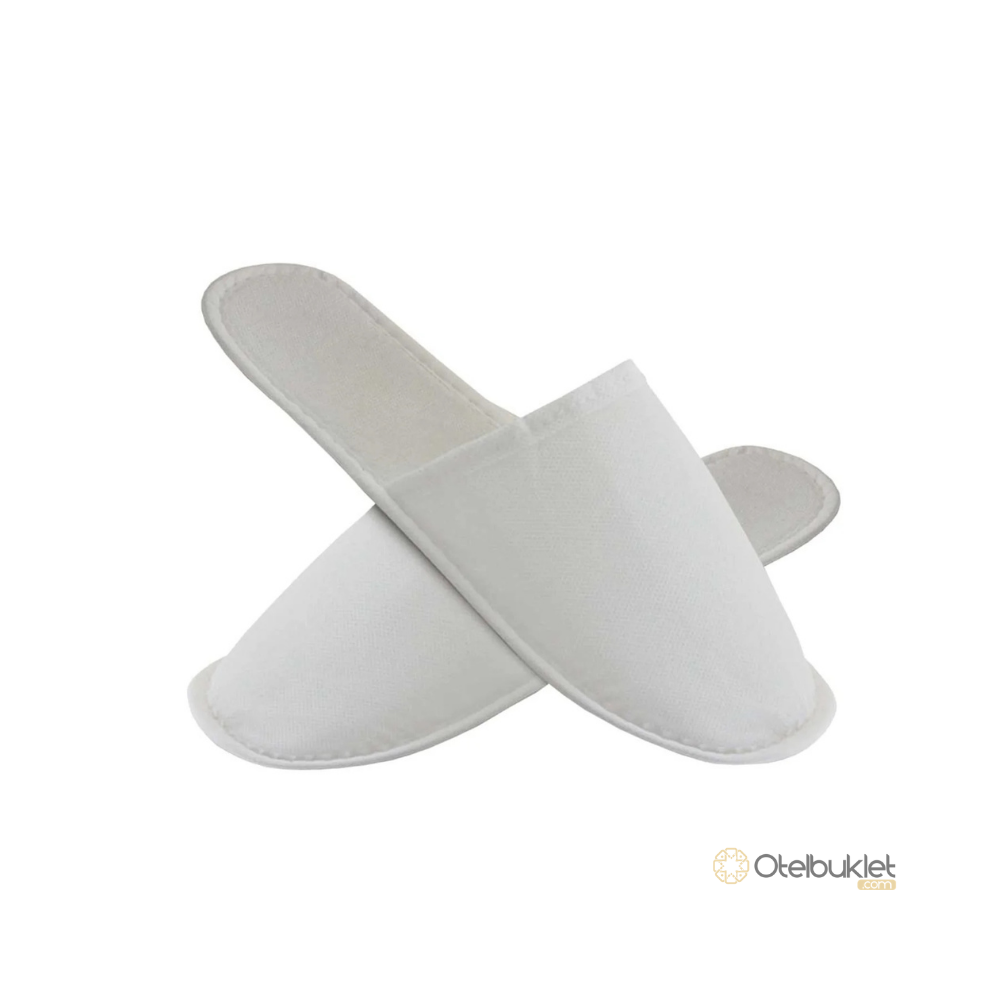 Lüks Elyaf Otel Terliği Süngerli Kaymaz Taban Poşetli