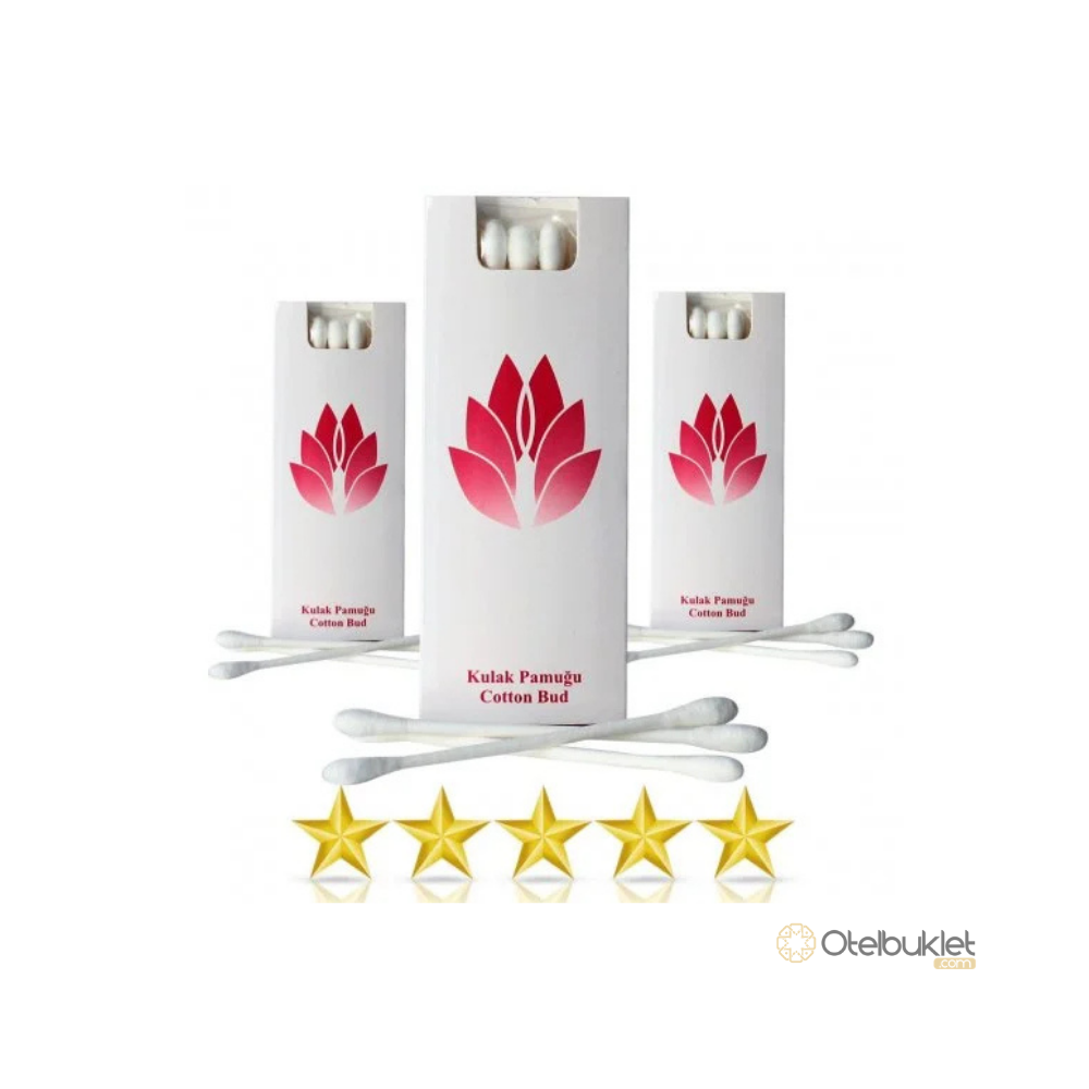 Otel Kulak Pamuğu Kutulu 3 lü Paket Lüks Buklet Sunumu