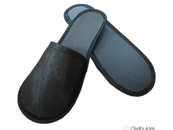 Siyah Ağzı ve Çevre Biyeli Otel Terliği 3mm Taban